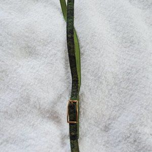 Vintage 1970's Multi-Colored Cloth Skinny Belt w/Brass Buckle, 30" x 1/2"